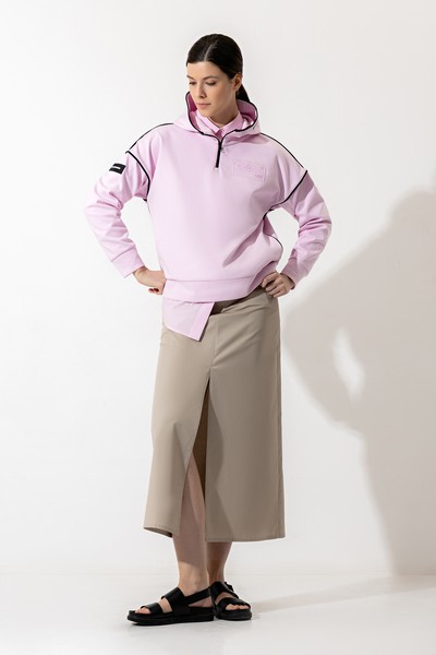 Свитшот с капюшоном , пол женский, цвет розовый, фото №4