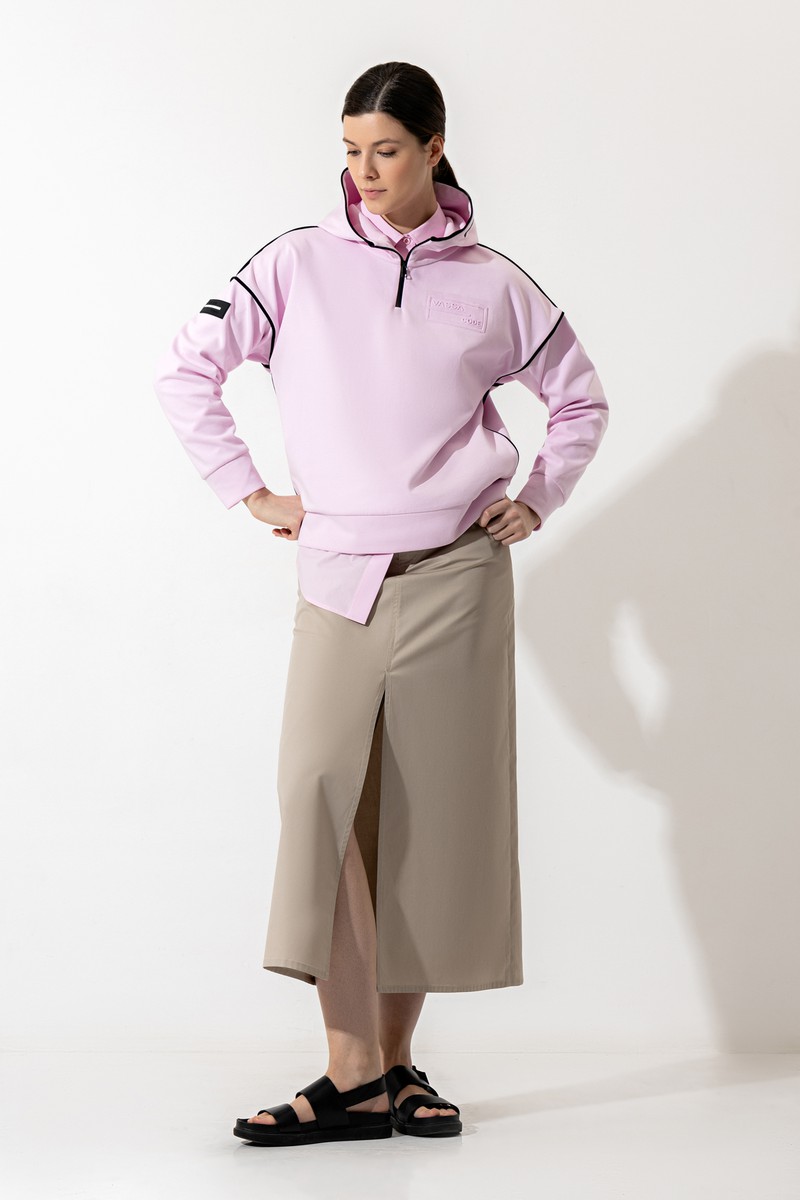 Свитшот с капюшоном , пол женский, цвет розовый, фото №4