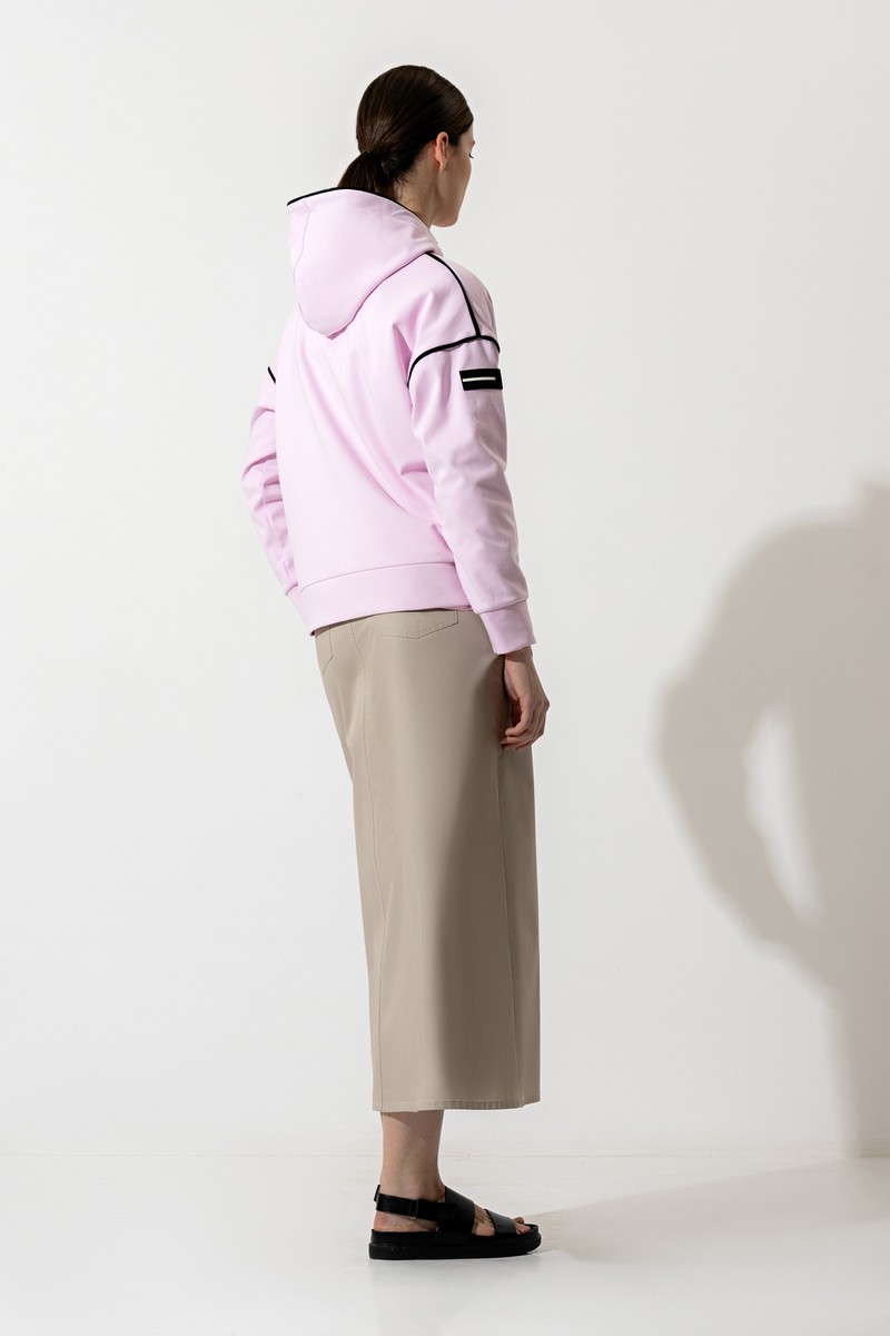 Свитшот с капюшоном , пол женский, цвет розовый, фото №6