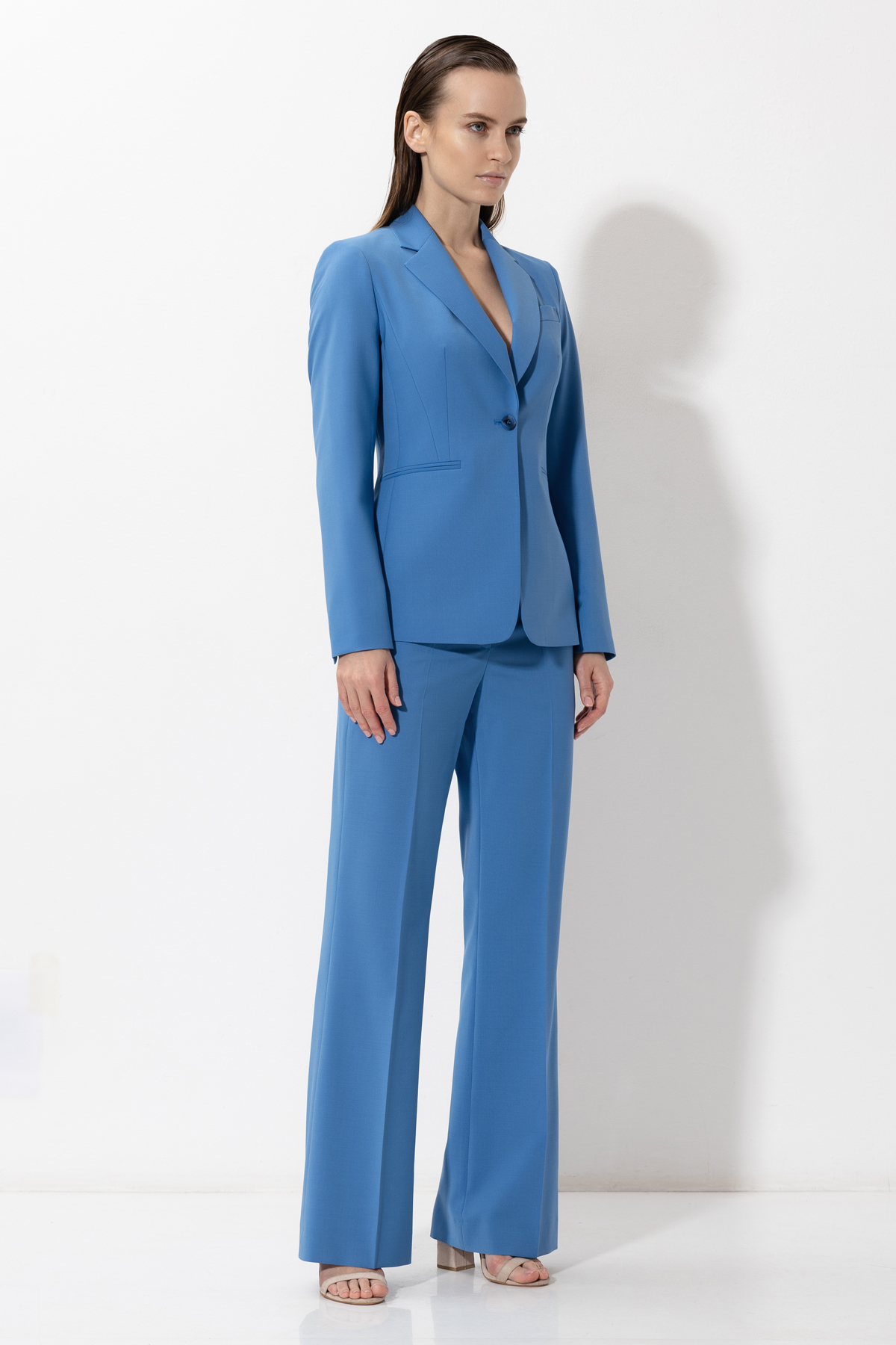 Однобортный жакет VASSA&Co, пол женский, цвет синий, фото №3