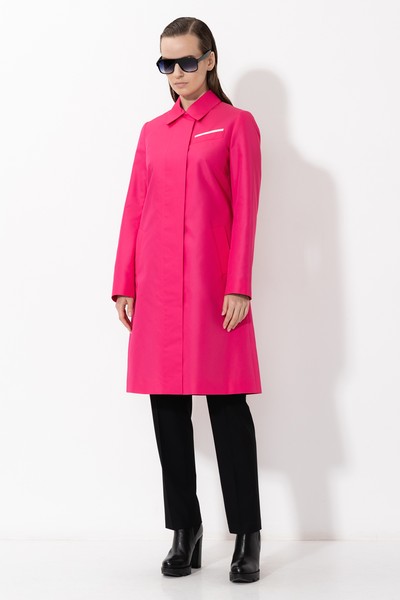 Плащ прямого кроя из хлопка , пол женский, цвет розовый, фото №5