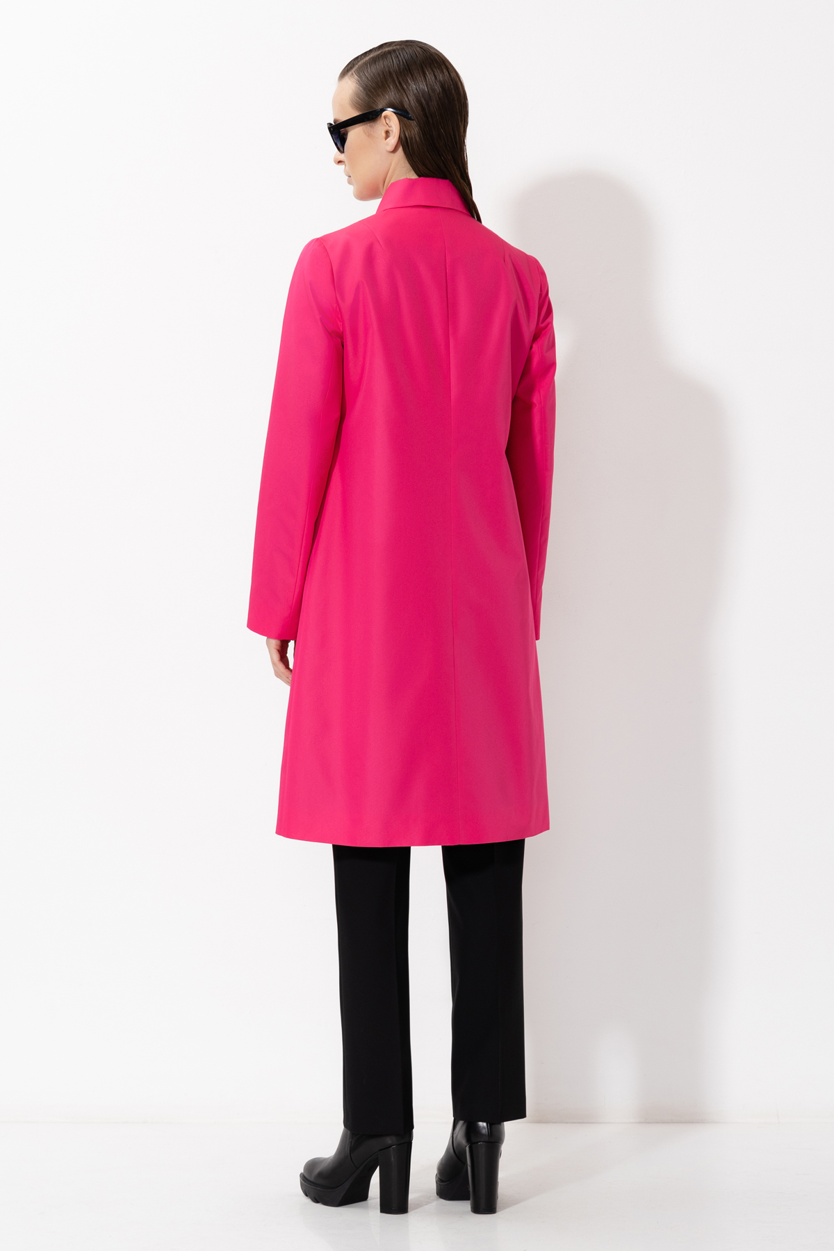 Плащ прямого кроя из хлопка , пол женский, цвет розовый, фото №6