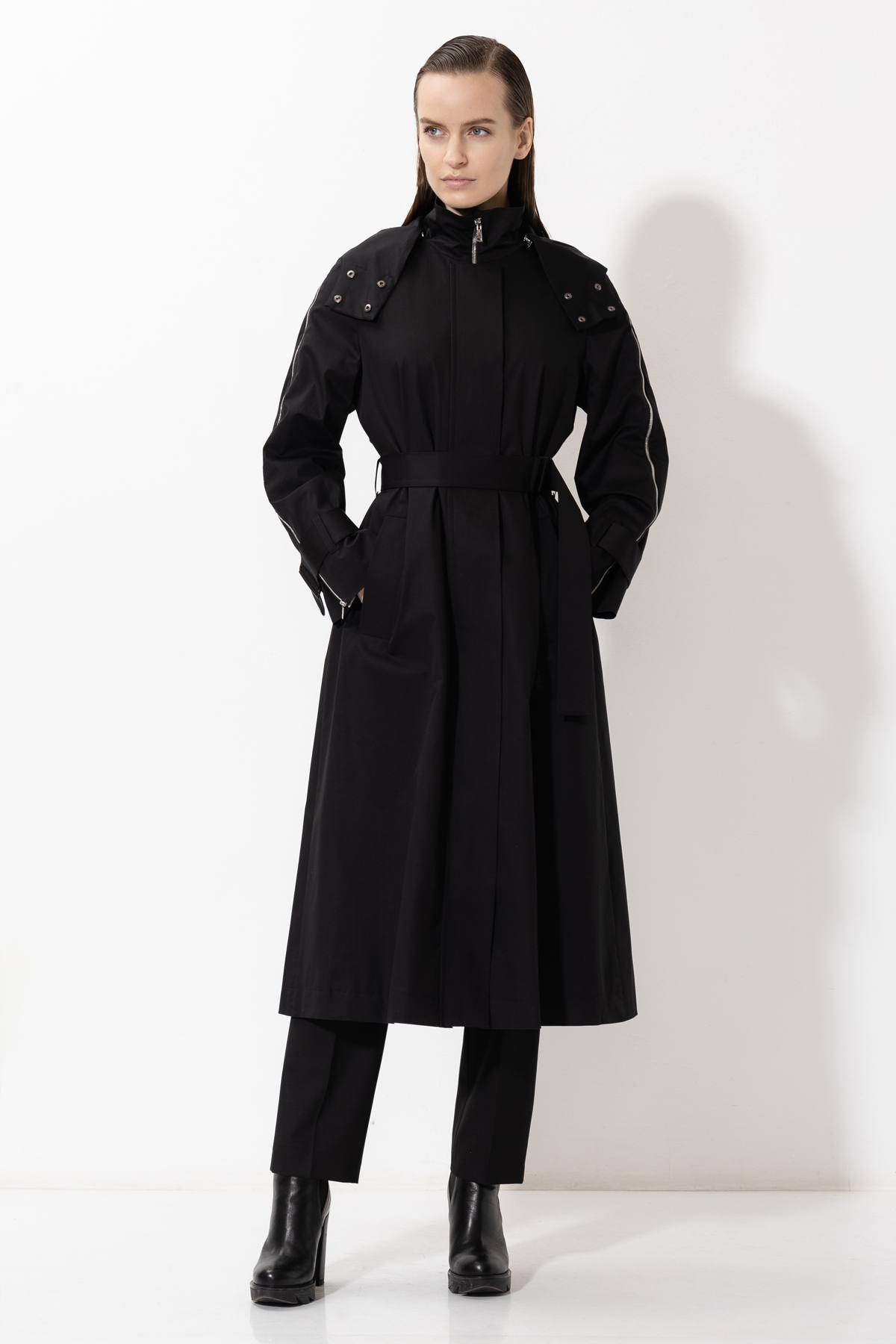 Дизайнерский плащ , пол женский, цвет черный, фото №2