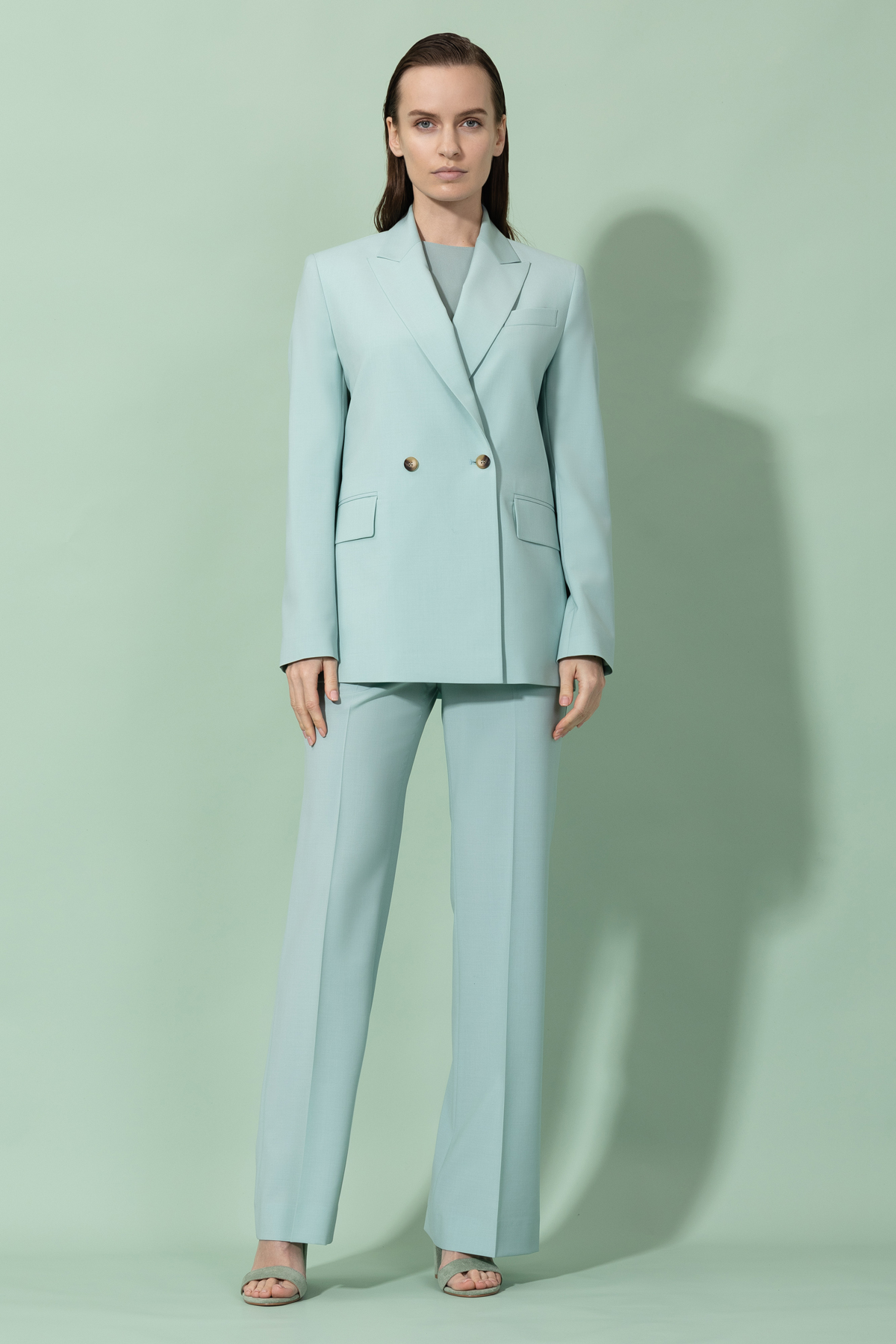 Жакет свободного кроя VASSA&Co, пол женский, цвет голубой, фото №3