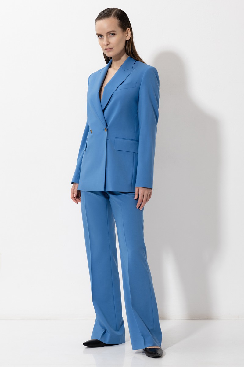 Trousers VASSA&Co, пол female, цвет синий, фото №5