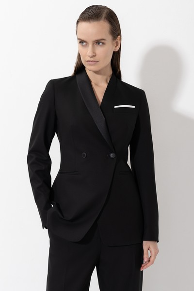 Жакет с акцентным лацканом VASSA&Co, пол женский, цвет черный, фото №3