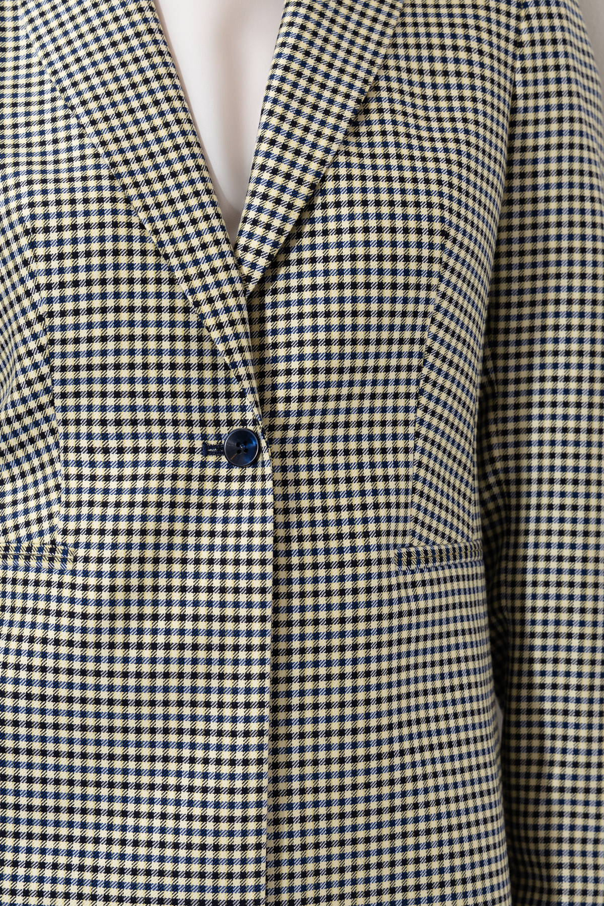 Однобортный жакет в клетку VASSA&Co, пол женский, цвет молочный, фото №4