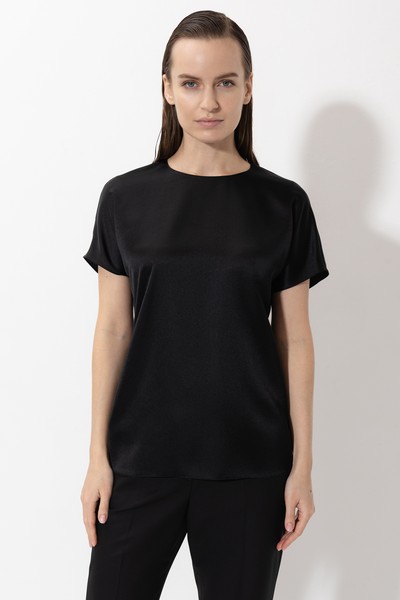 Базовая блузка VASSA&Co, пол женский, цвет черный, фото №2