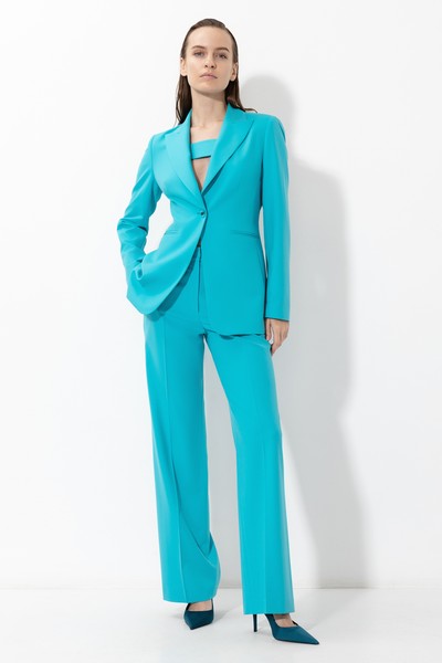 Брюки VASSA&Co, пол женский, цвет голубой, фото №4