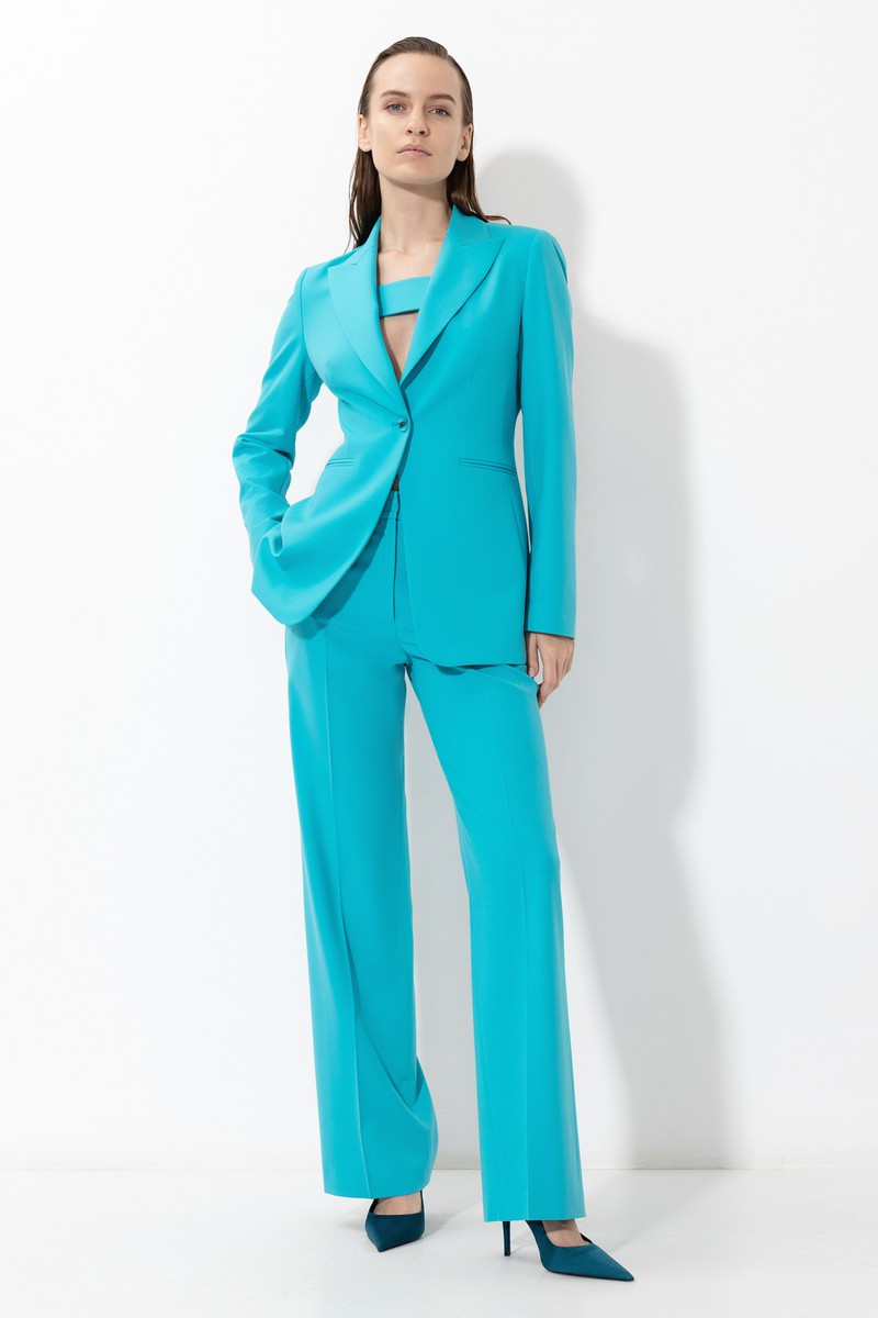 Trousers VASSA&Co, пол female, цвет голубой, фото №4