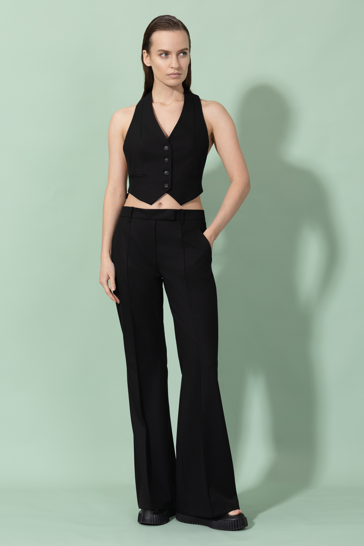 Trousers VASSA&Co, пол female, цвет black