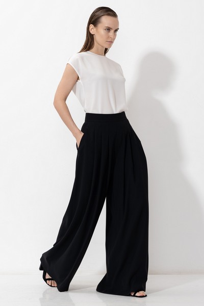 Брюки-палаццо VASSA&Co, пол женский, цвет черный, фото №2