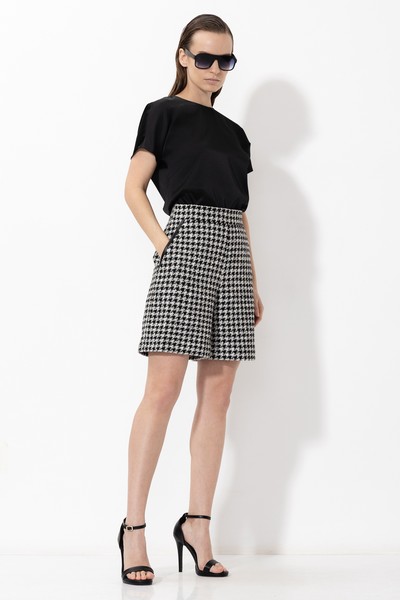 Шорты в гусиную лапку VASSA&Co, пол женский, цвет черный, фото №2