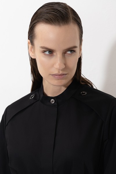 Платье с воротником-стойкой VASSA&Co, пол женский, цвет черный, фото №3