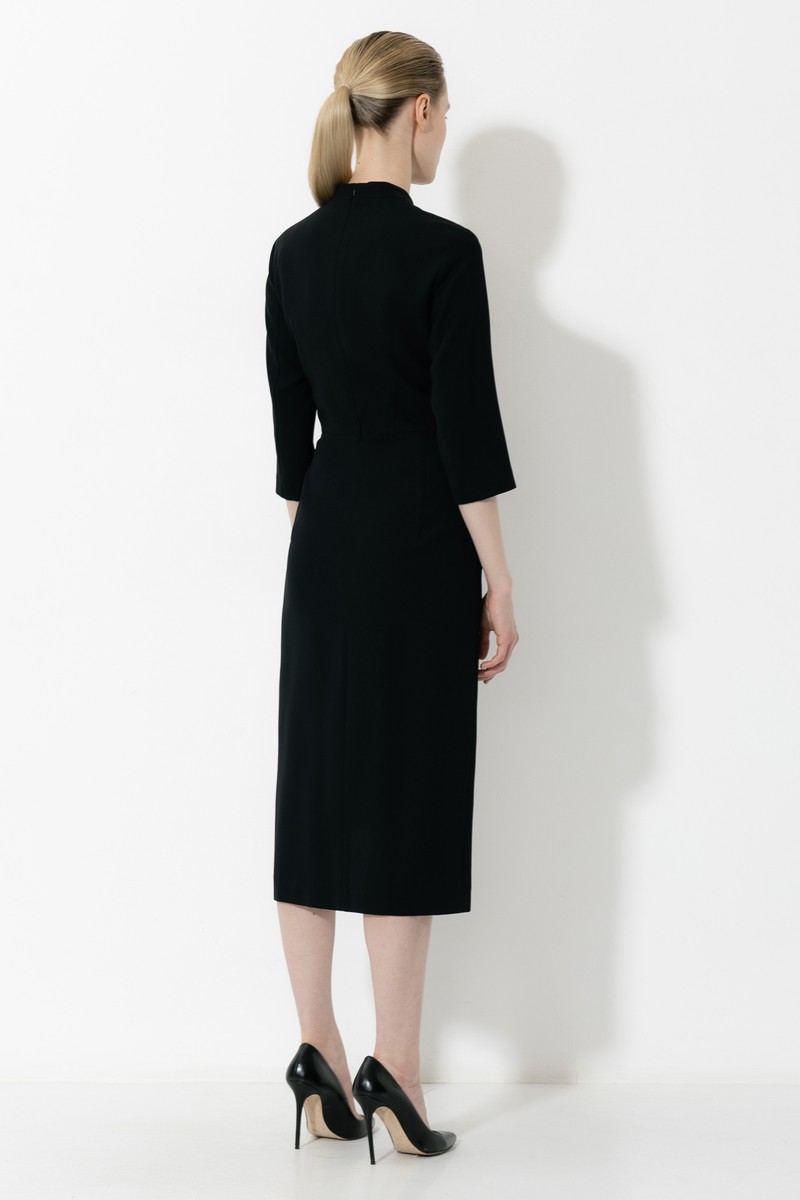 Платье с разрезом VASSA&Co, пол женский, цвет черный, фото №4