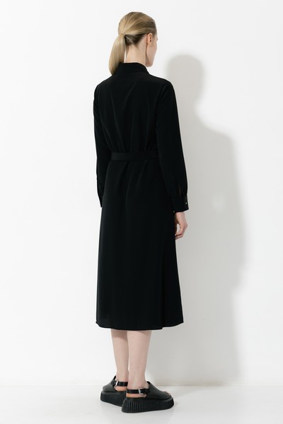 Платье с контрастными вставками VASSA&Co, пол женский, цвет черный, фото №5