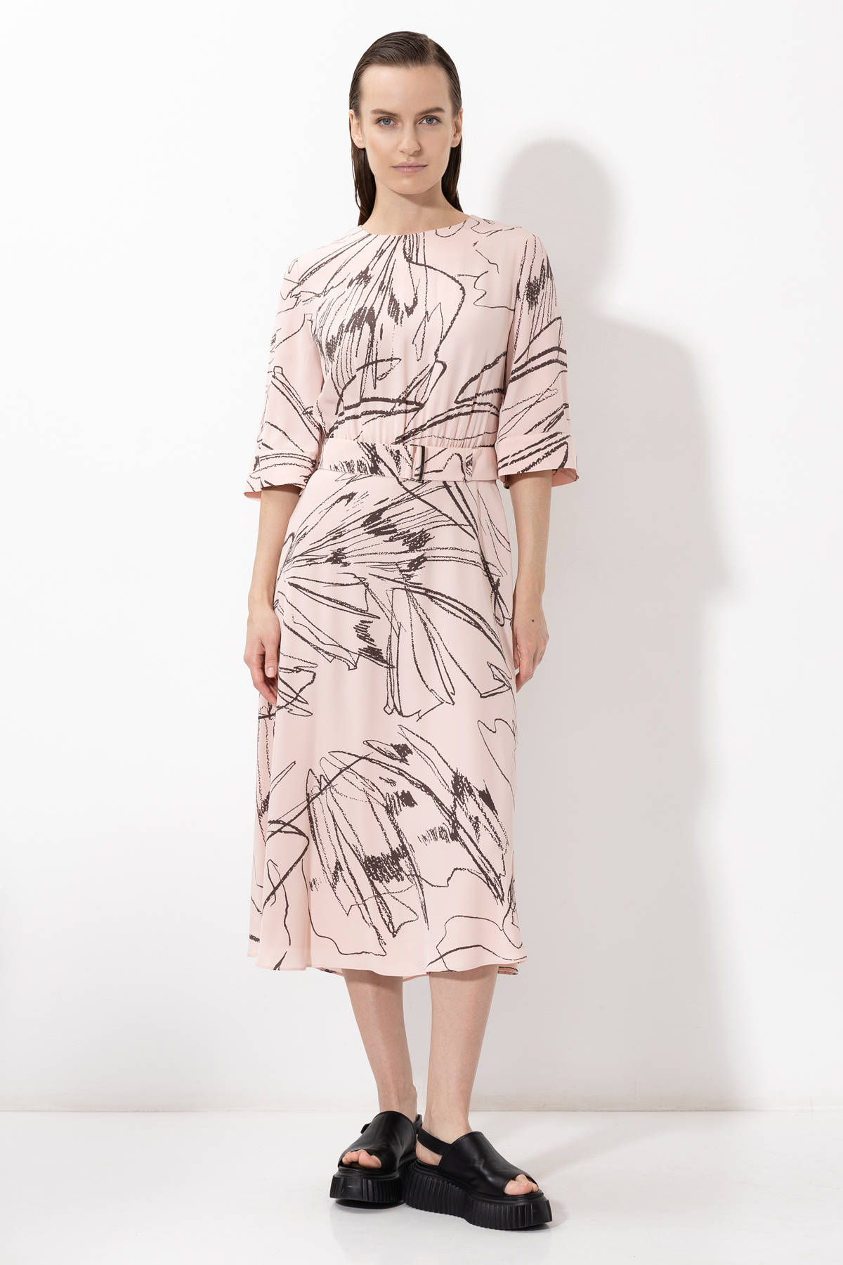 Платье с принтом VASSA&Co, пол женский, цвет розовый, фото №3