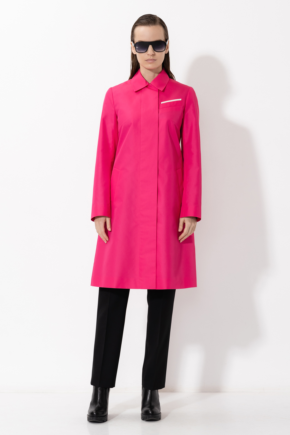 Плащ прямого кроя из хлопка , пол женский, цвет розовый, фото №4