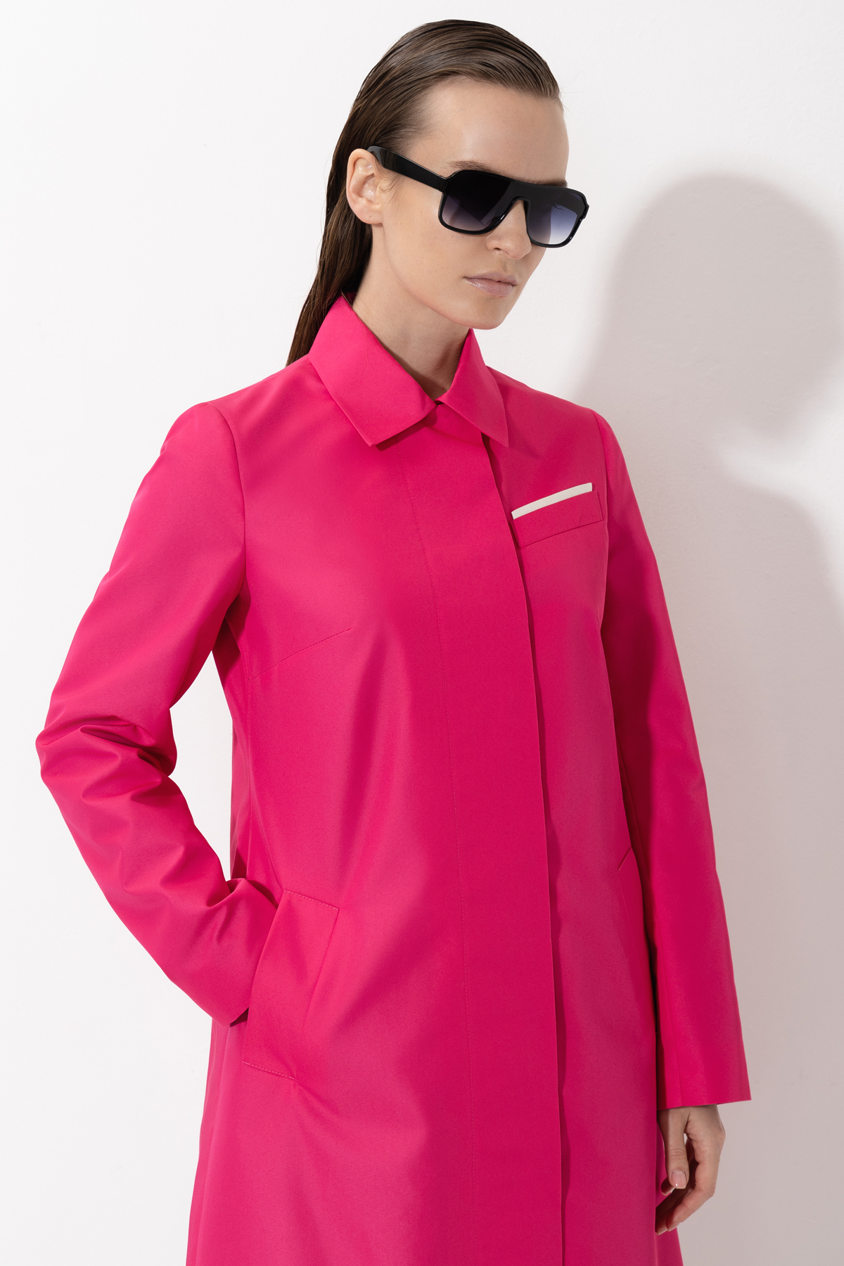 Плащ прямого кроя из хлопка , пол женский, цвет розовый, фото №3