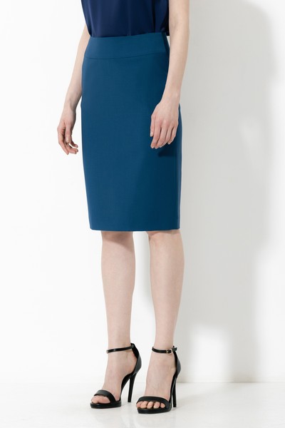 Юбка с широким поясом VASSA&Co, пол женский, цвет синий, фото №2