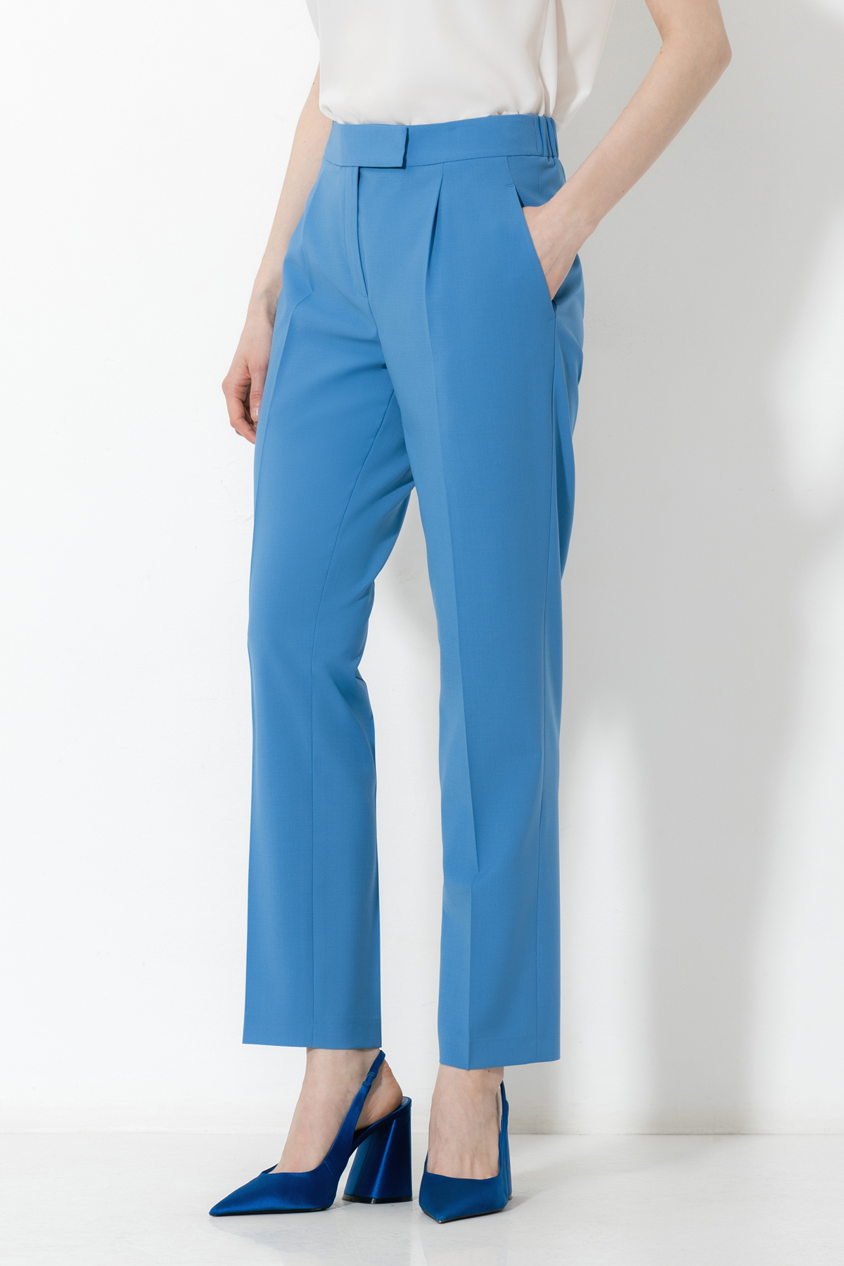 Брюки VASSA&Co, пол женский, цвет синий, фото №3