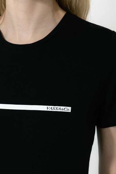 Футболка VASSA&Co, пол женский, цвет черный, фото №3