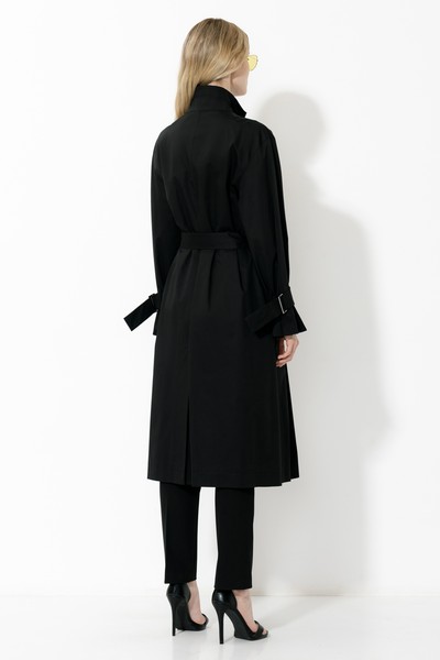 Плащ с воротником-стойкой VASSA&Co, пол female, цвет black, фото №4