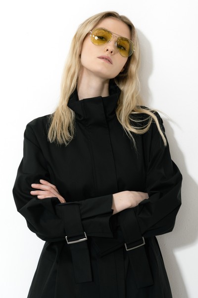 Плащ с воротником-стойкой VASSA&Co, пол female, цвет black, фото №3