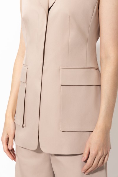 Жилет VASSA&Co, пол женский, цвет бежевый, фото №4