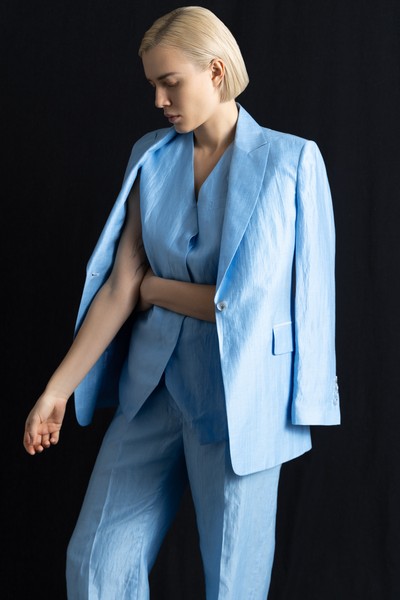 Брюки VASSA&Co, пол женский, цвет синий, фото №2