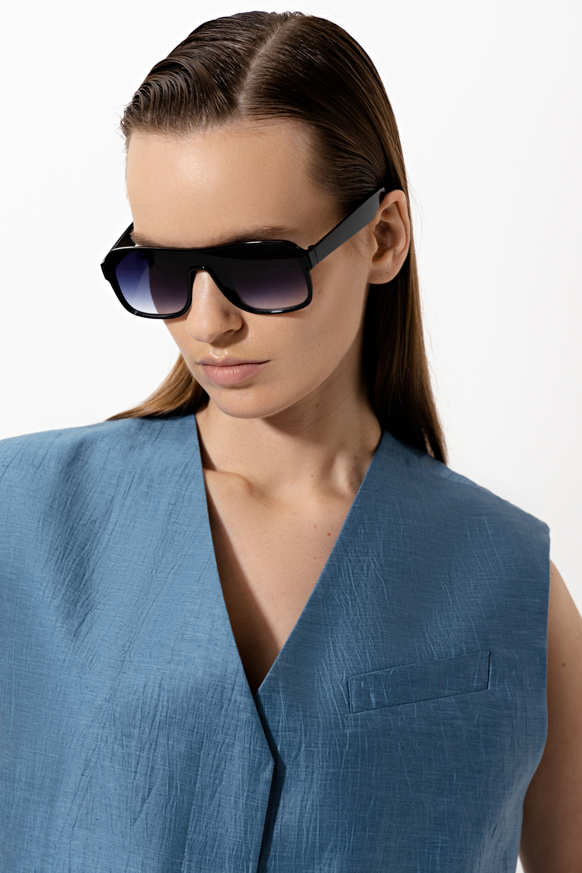 Жилет VASSA&Co, пол женский, цвет голубой