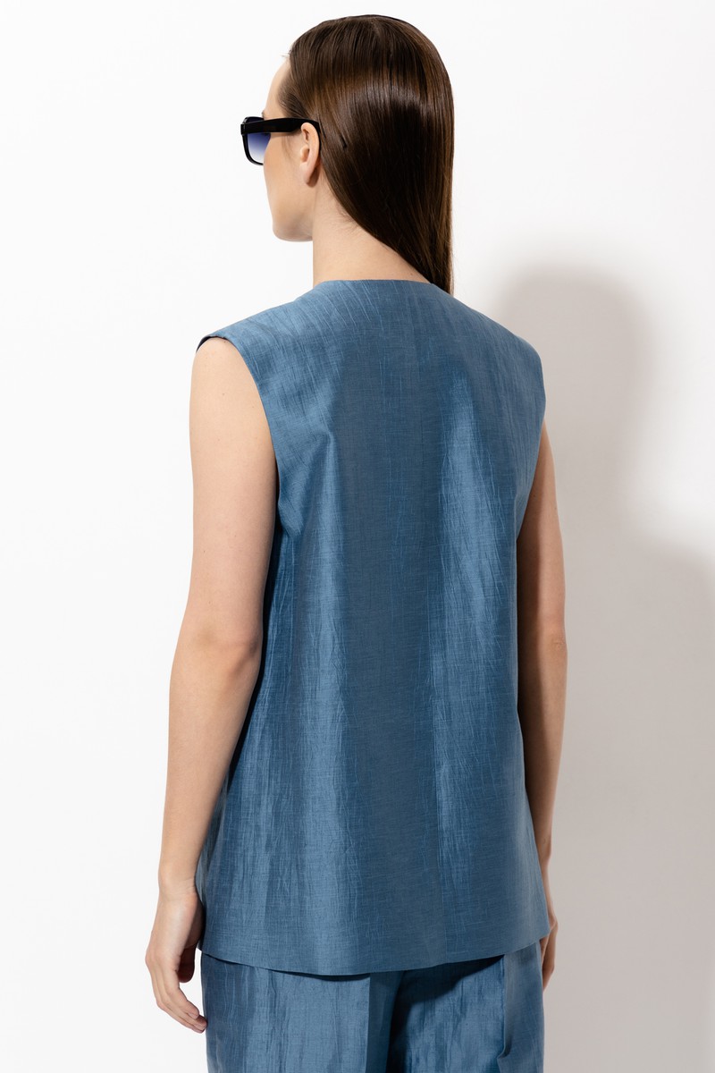 Жилет VASSA&Co, пол женский, цвет голубой, фото №6