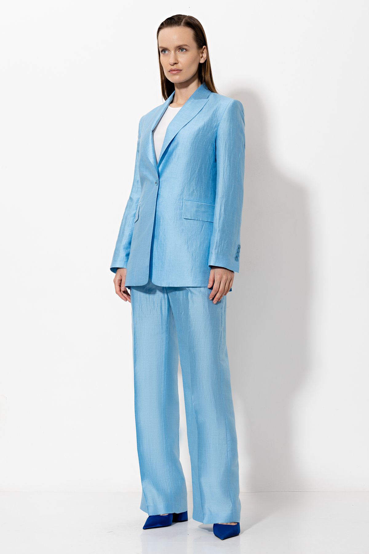 Жакет VASSA&Co, пол женский, цвет синий, фото №7