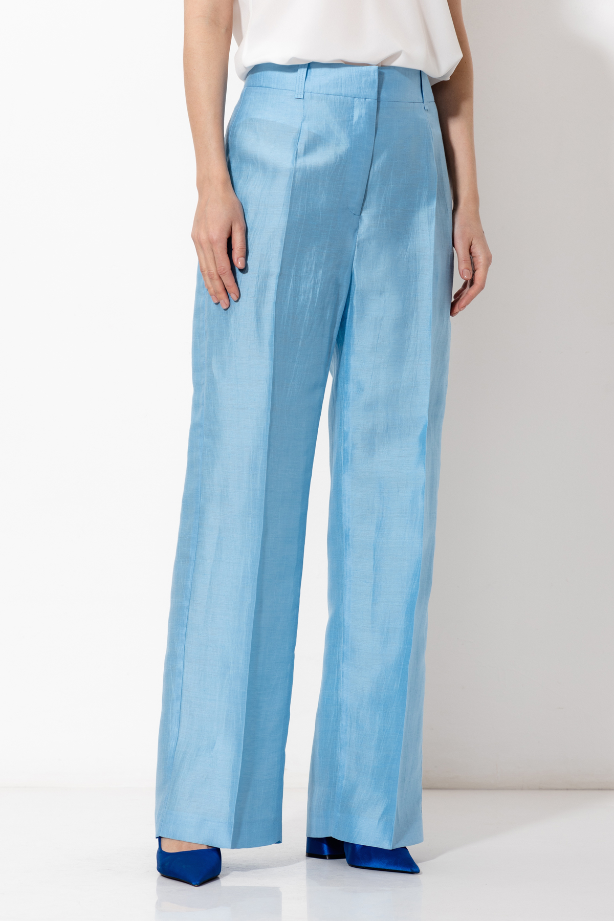 Брюки VASSA&Co, пол женский, цвет синий, фото №5