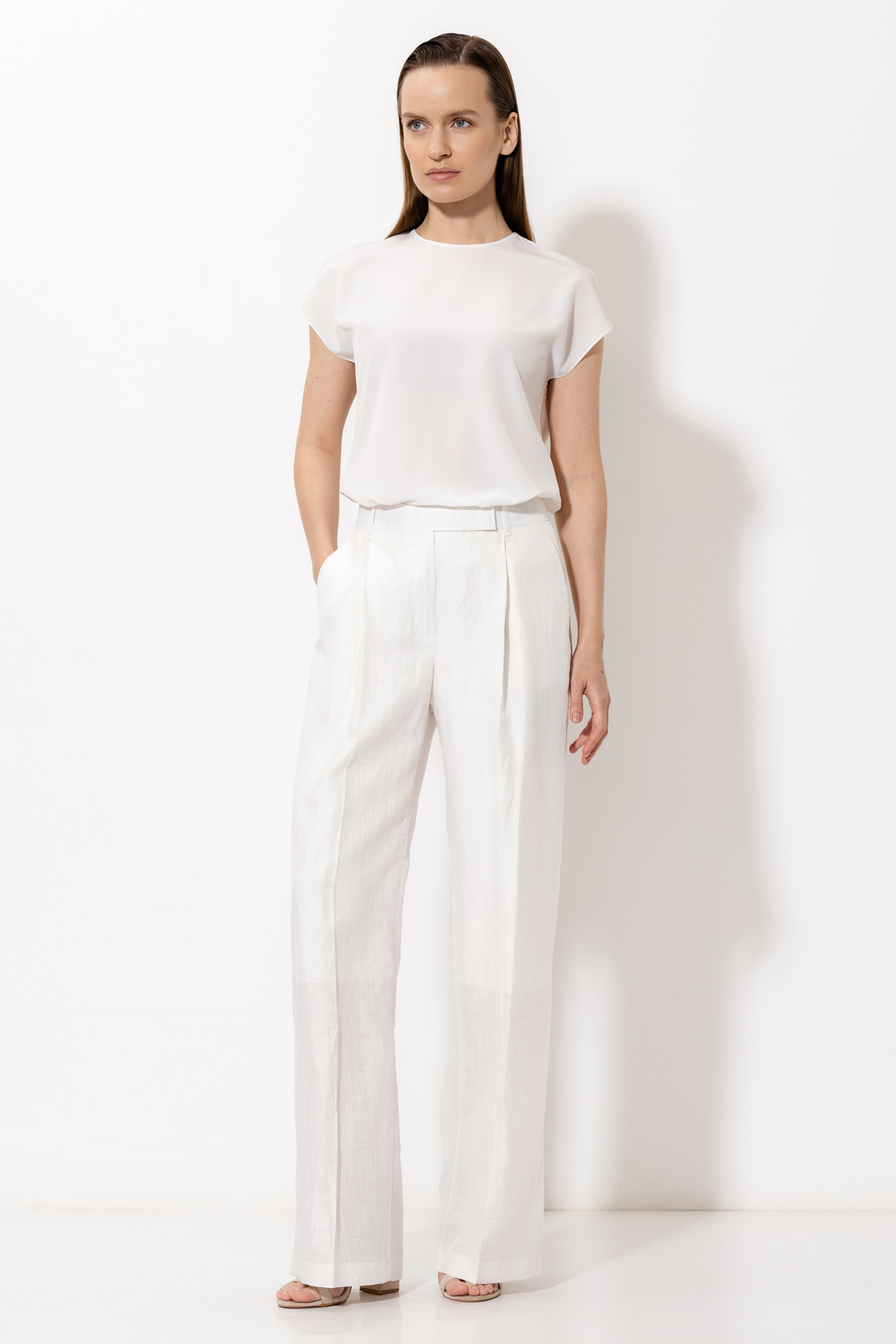 Брюки VASSA&Co, пол женский, цвет белый, фото №2