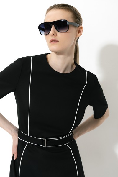 Платье VASSA&Co, пол женский, цвет черный, фото №2