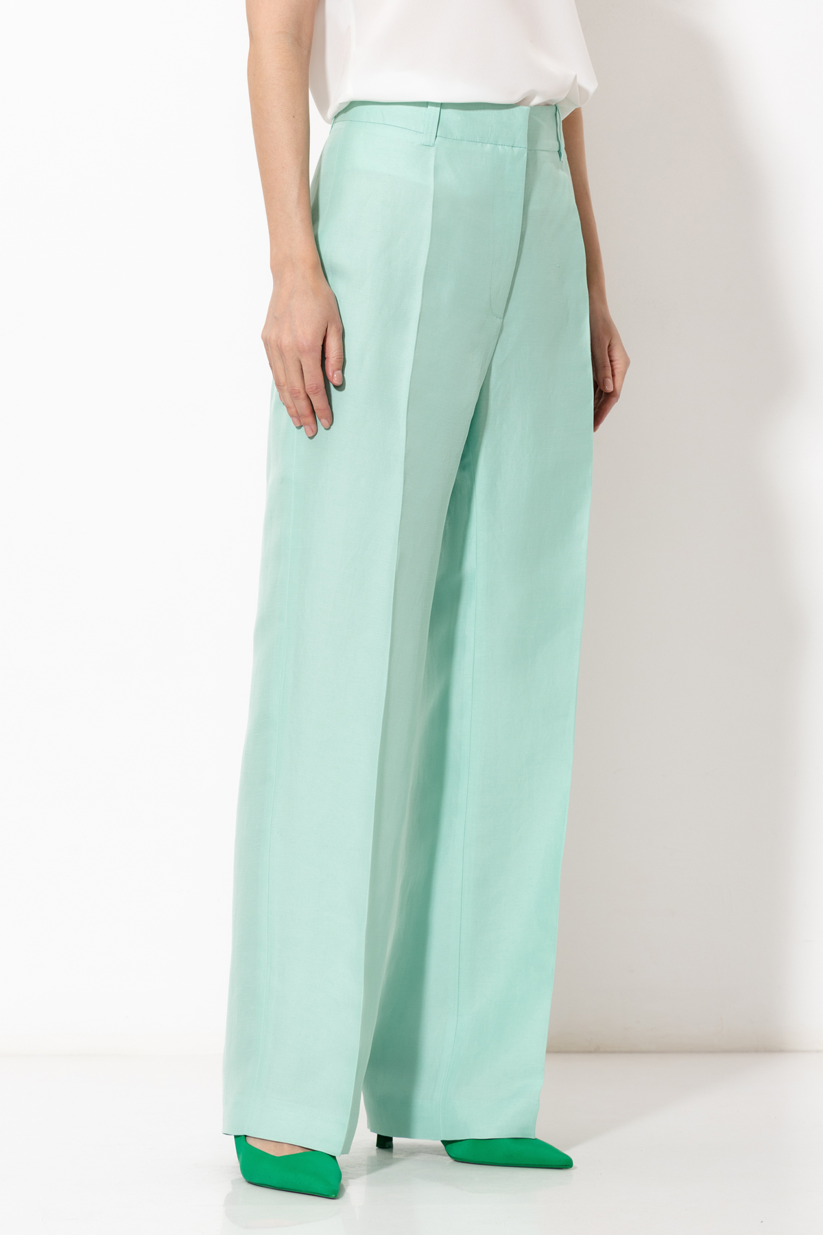 Брюки VASSA&Co, пол женский, цвет голубой, фото №4