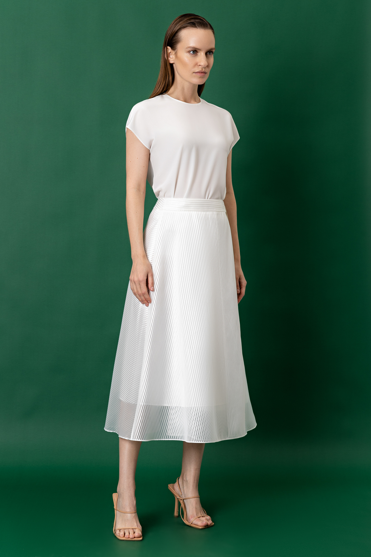 Юбка VASSA&Co, пол женский, цвет белый, фото №2