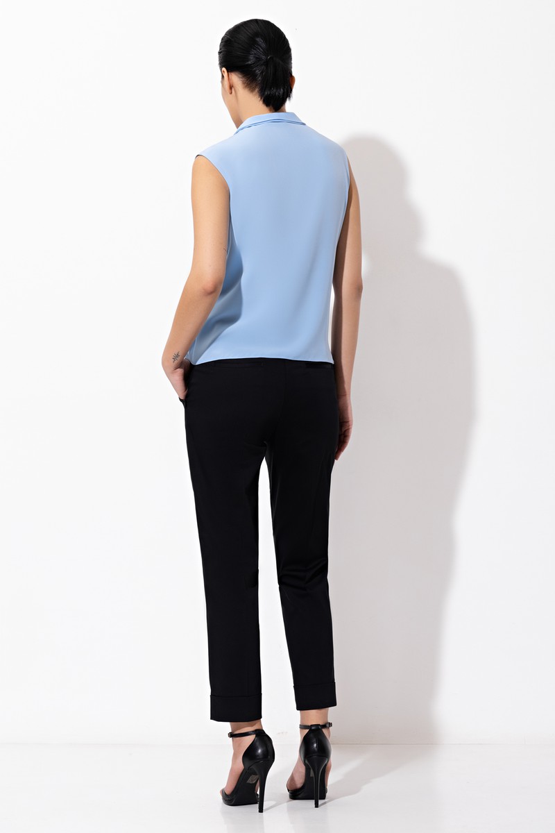 Блузка VASSA&Co, пол женский, цвет голубой, фото №4