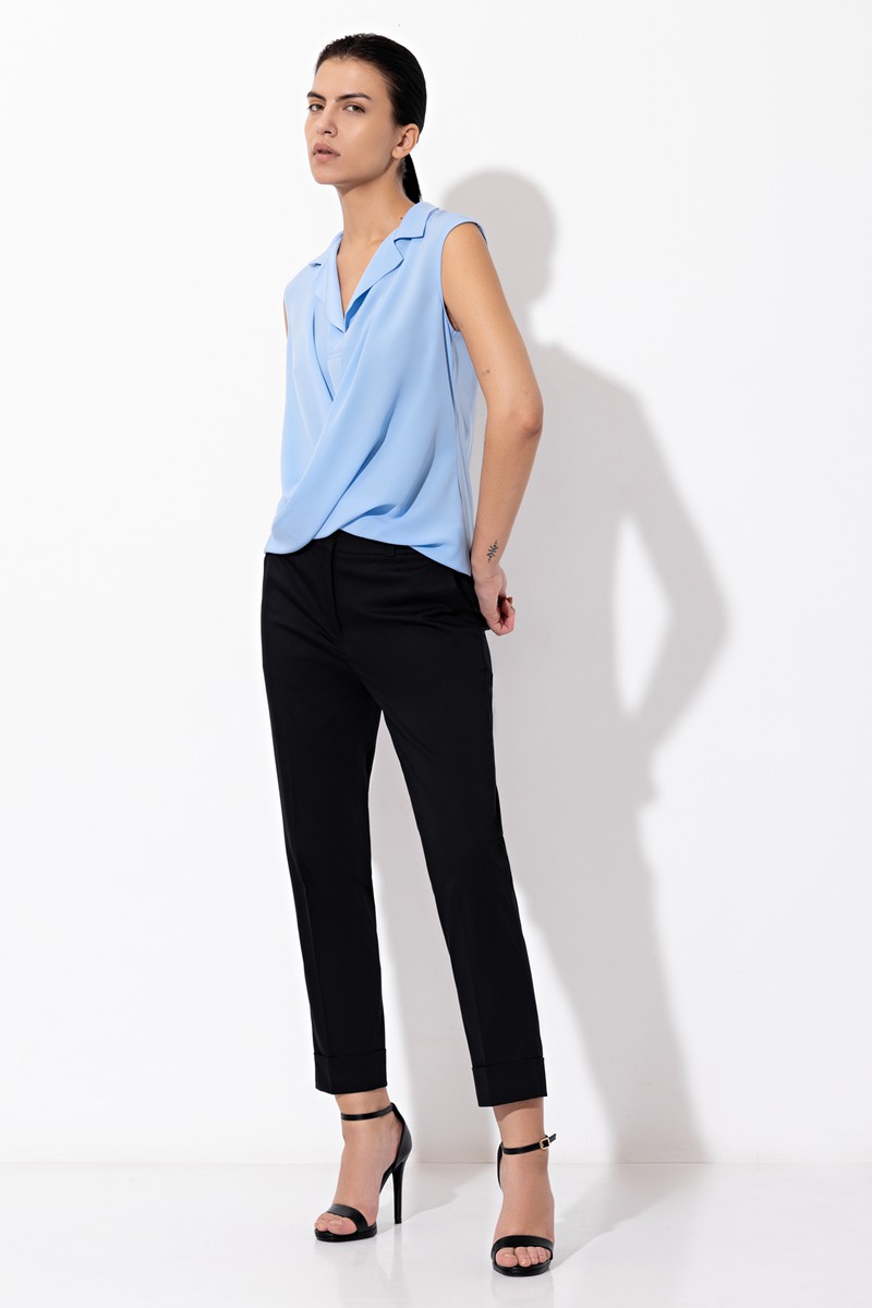 Блузка VASSA&Co, пол женский, цвет голубой, фото №5