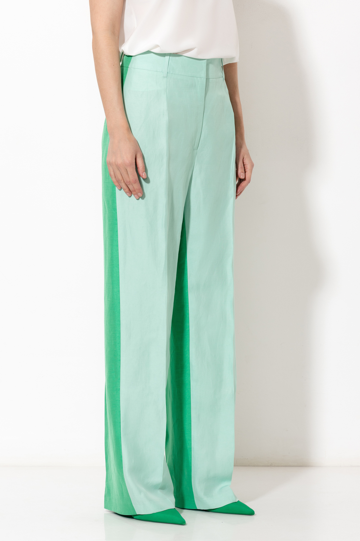 Брюки VASSA&Co, пол женский, цвет голубой, фото №7