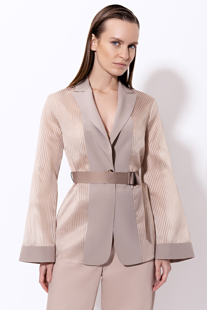 Жакет VASSA&Co, пол женский, цвет бежевый, фото №4