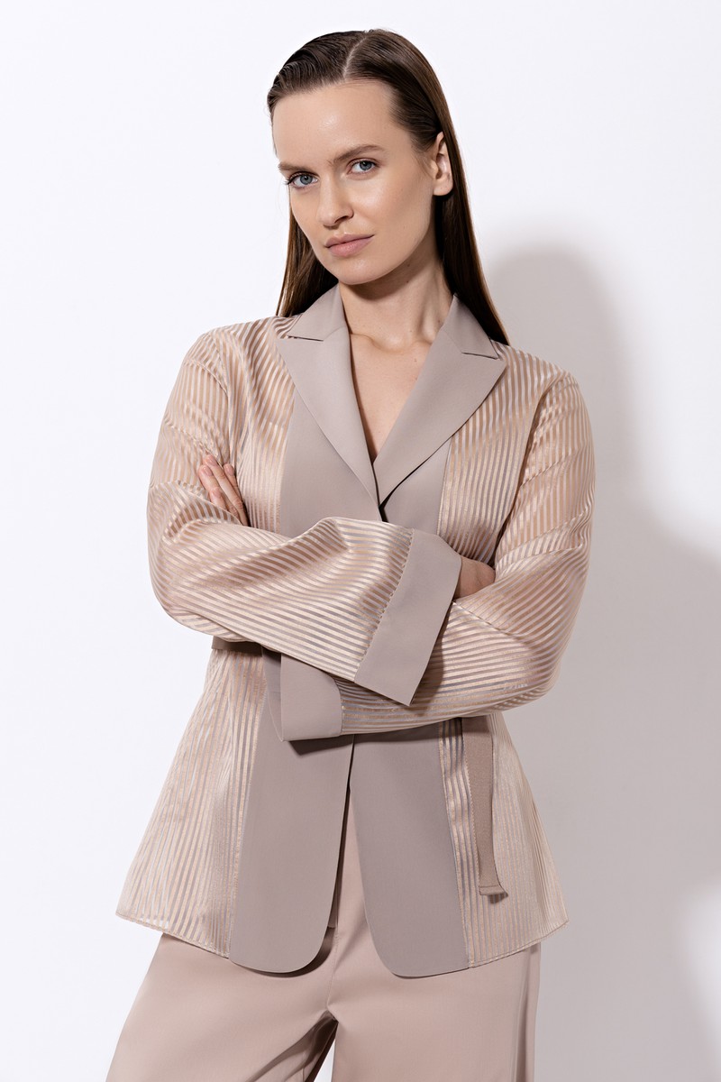 Жакет VASSA&Co, пол женский, цвет бежевый, фото №7