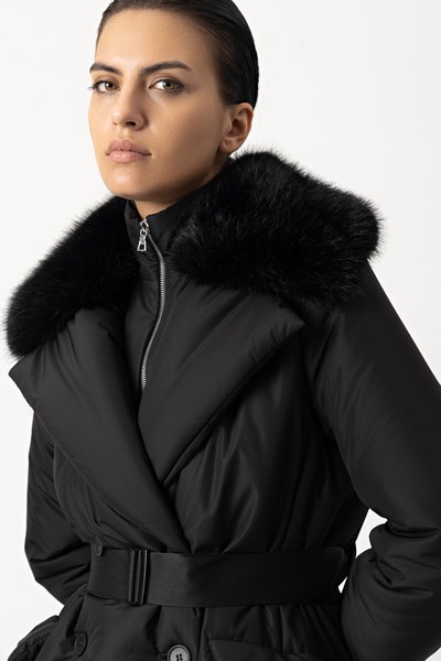 Пальто со съемным воротником VASSA&Co, пол женский, цвет черный, фото №2