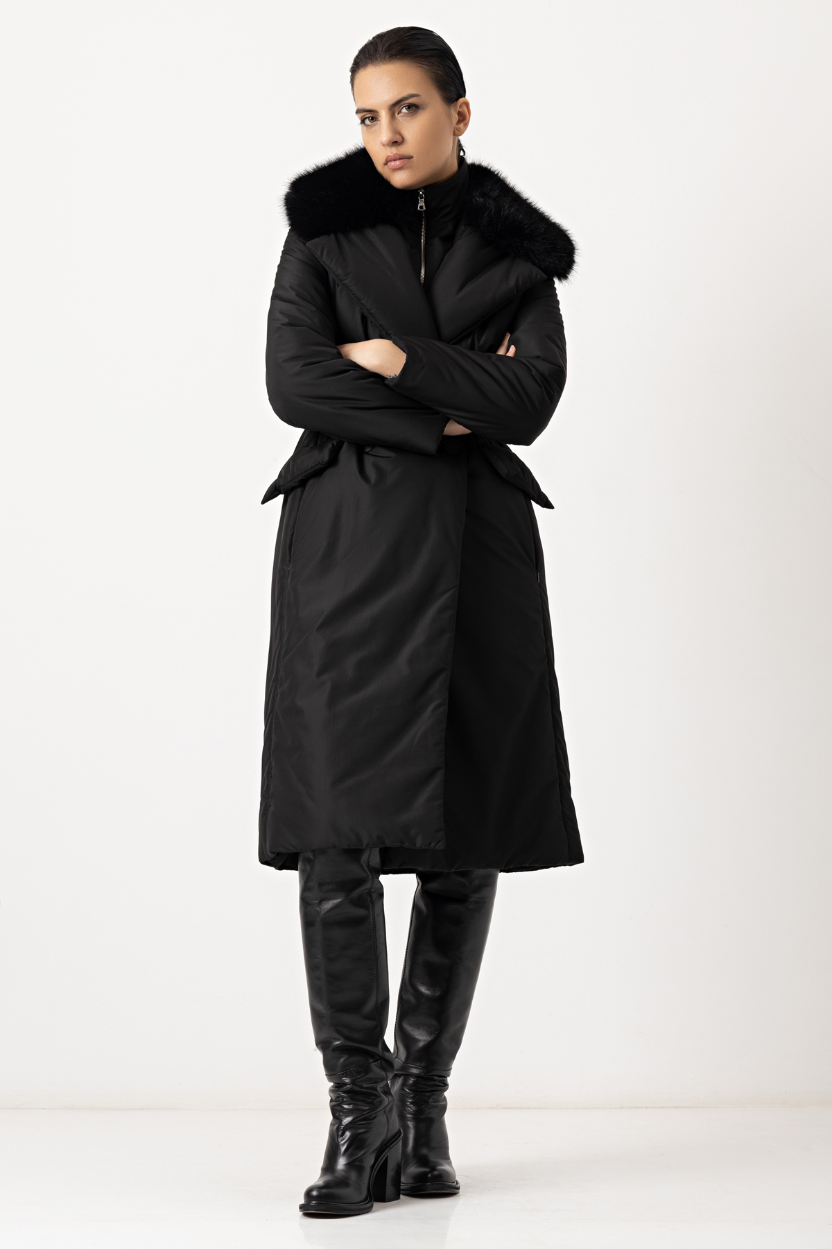 Coat VASSA&Co, пол female, цвет Black