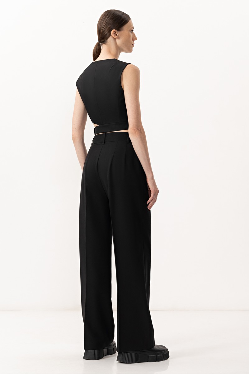 Жилет с асимметричным разрезом VASSA&Co, пол женский, цвет черный, фото №4