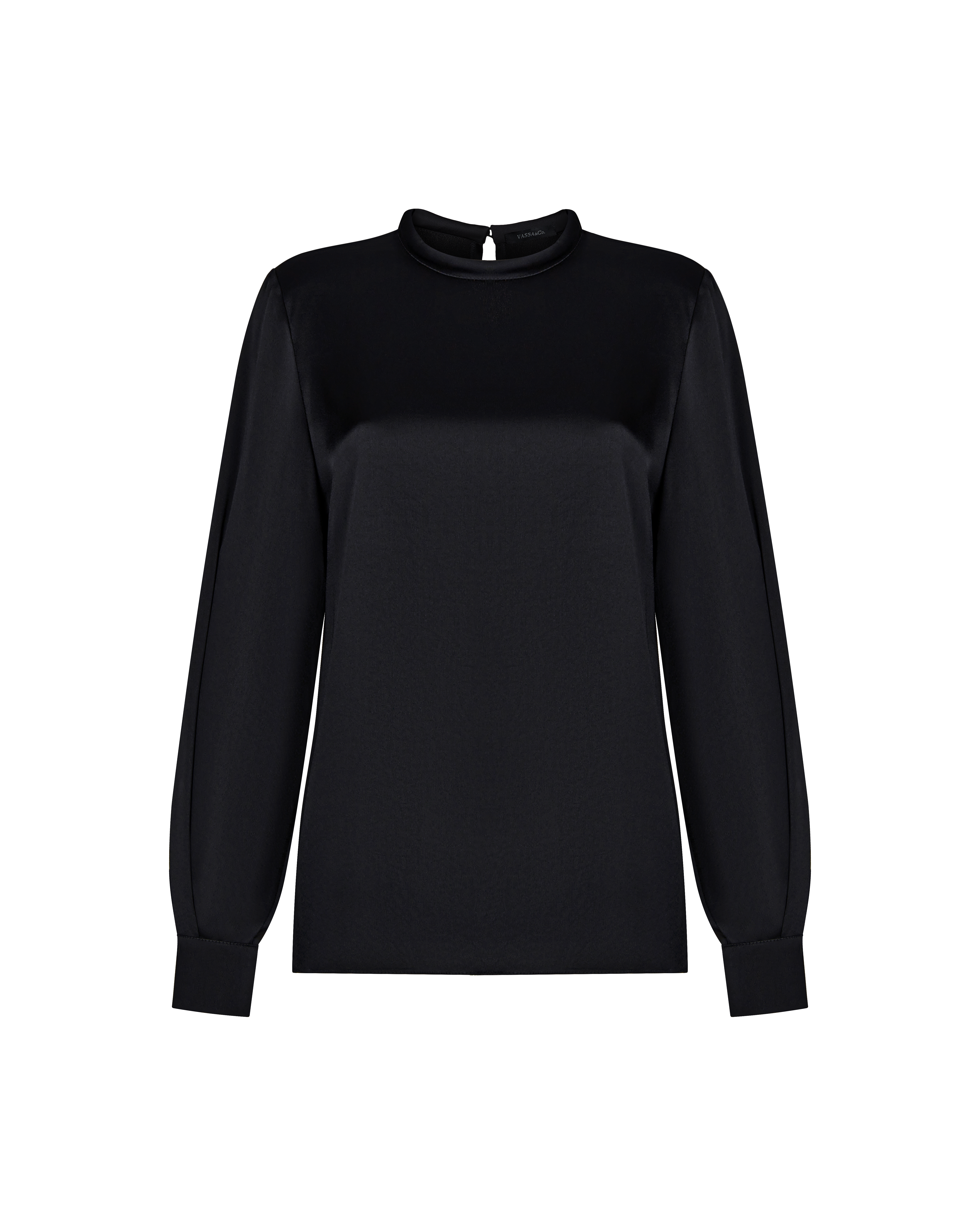 Блузка VASSA&Co, пол женский, цвет черный