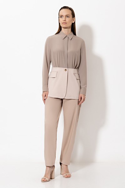 Блузка VASSA&Co, пол женский, цвет бежевый, фото №4