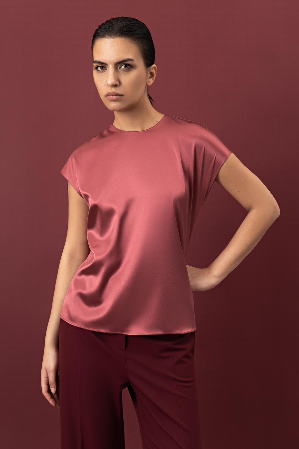 Блузка VASSA&Co, пол женский, цвет розовый