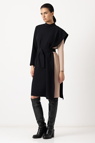 Платье с драпировкой VASSA&Co, пол женский, цвет черный, фото №8